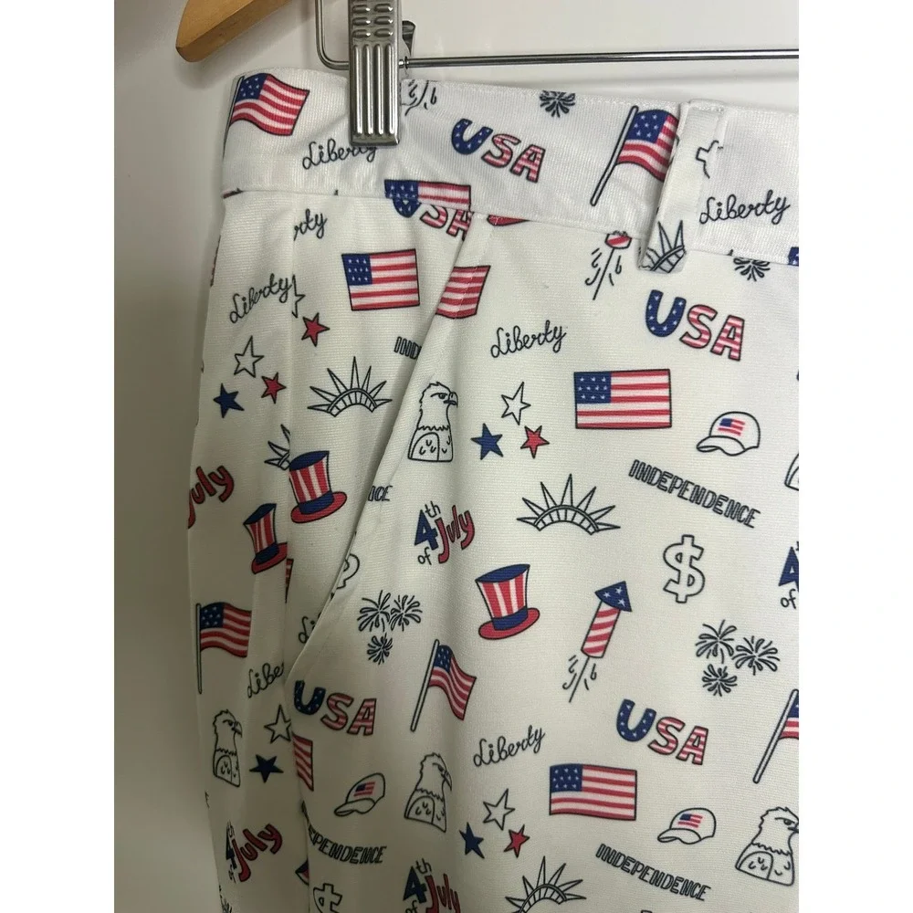 Golf Men's American Flag Stretch Golf Pants Patriotic Trousers 4th of July 33 32 - Picture 5 of 11